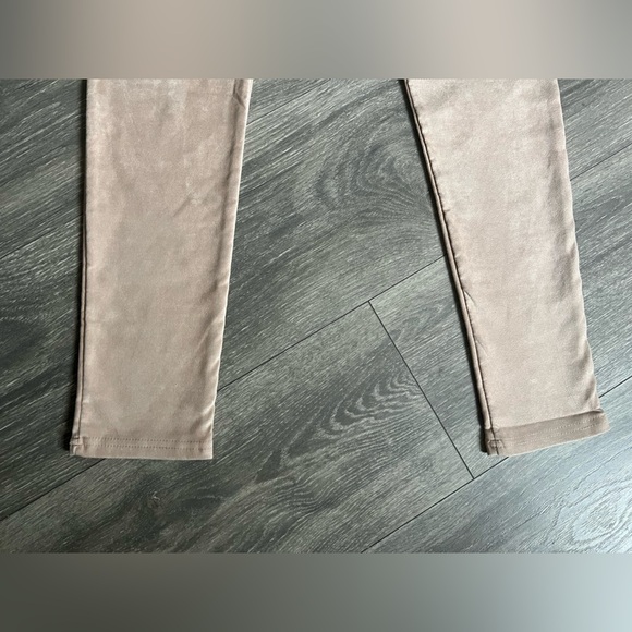 Venti6 faux suede moto legging in a light tan color. - Picture 10 of 13